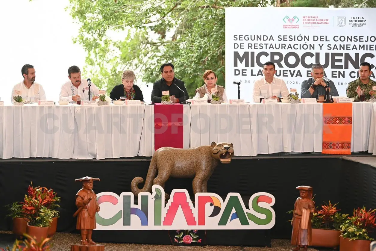 El gobernador y Alicia Bárcena Ibarra encabezan la segunda sesión del Consejo Estatal de Microcuencas. Cortesía