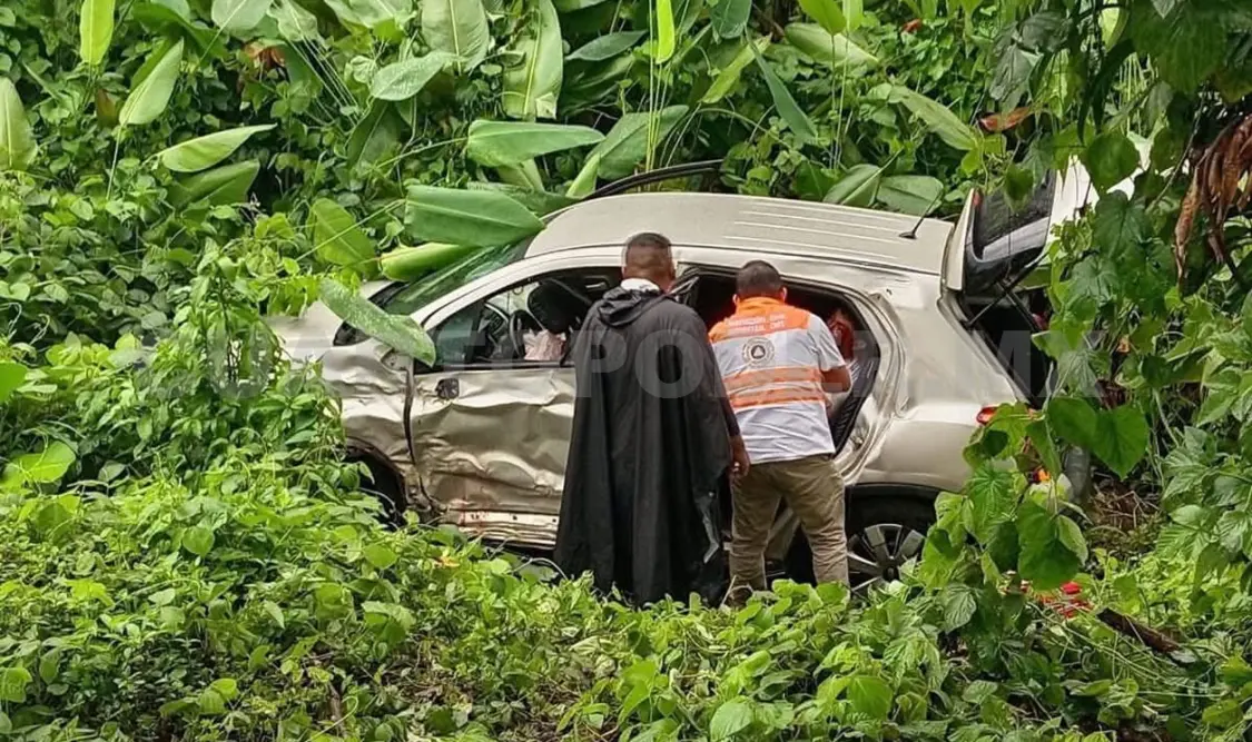 Se accidentaron en la carretera Huehuetán-Huixtla, en la demarcación de Tuzantán. Cortesía