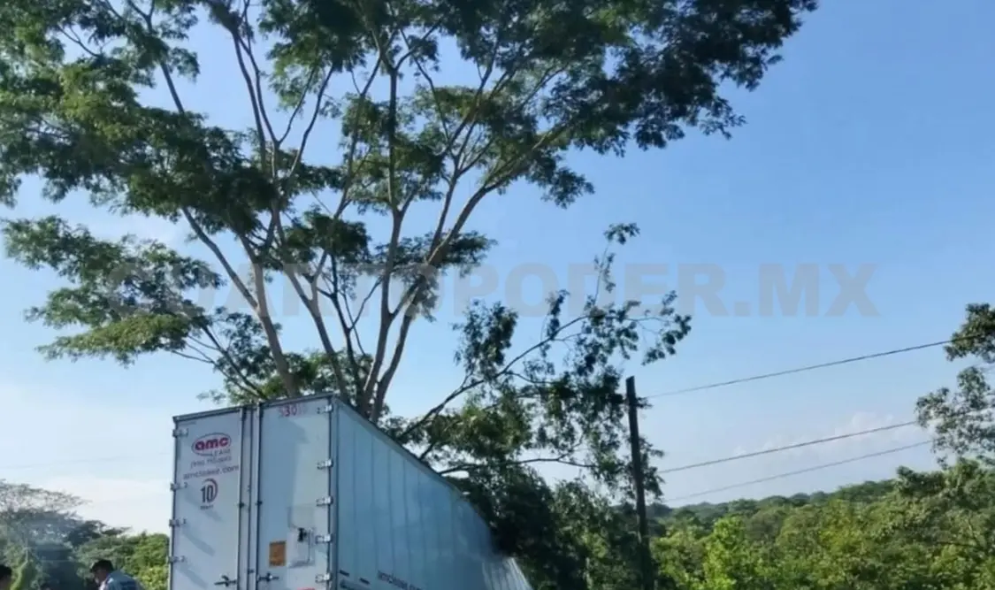 Autoridades supervisaron las maniobras por el percance del camión de carga en Pijijiapan. Cortesía