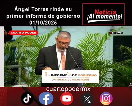 Ángel Torres rinde su primer informe de gobierno