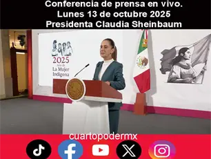 Conferencia de prensa en vivo. Lunes 13 de octubre 2025 | Presidenta Claudia Sheinbaum