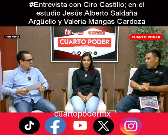 #Entrevista con Ciro Castillo; en el estudio Jesús Alberto Saldaña Argüello y Valeria Mangas Cardoza