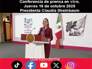 Conferencia de prensa en vivo. Jueves 16 de octubre 2025 | Presidenta Claudia Sheinbaum