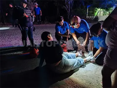 Faltó poco para que noqueara a su pareja