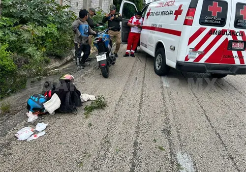Se le atraviesa un perro a motociclista