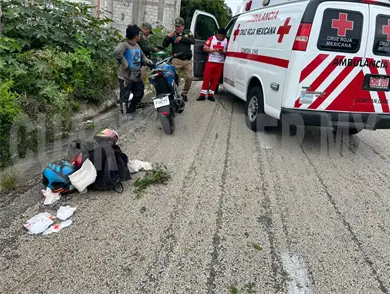 Se le atraviesa un perro a motociclista