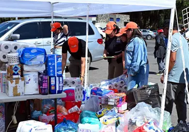 Reúnen 65 toneladas de víveres para damnificados