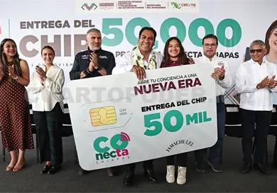 Entregan chip número 50 mil de Conecta Chiapas
