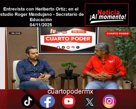 Entrevista con Heriberto Ortiz; en el estudio Roger Mandujano - Secretario de Educación