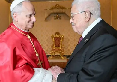 El papa recibe al presidente de Palestina El papa recibe al presidente de Palestina