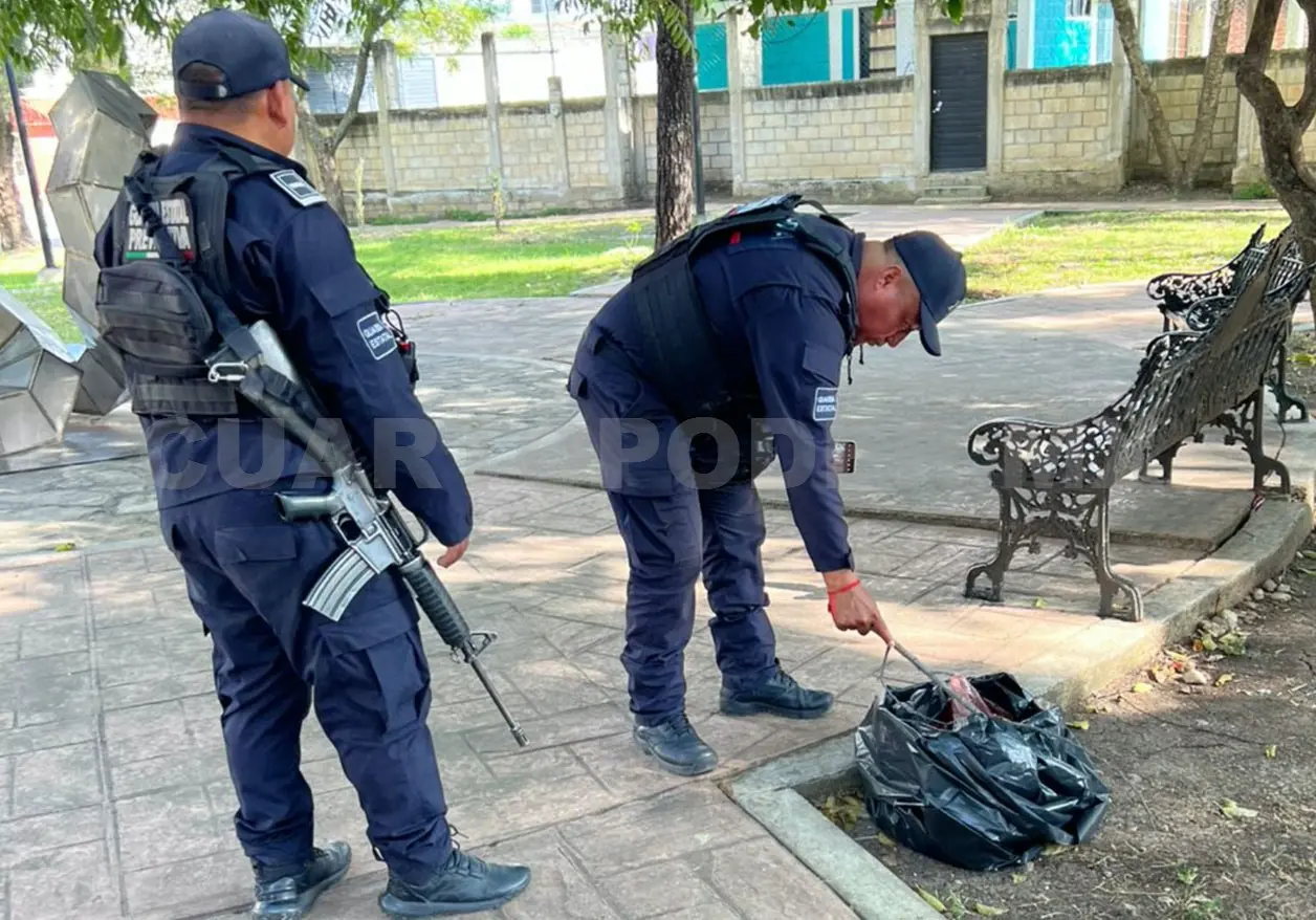 Bolsa con sangre moviliza a policías