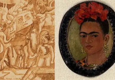 Dibujos de Frida Kahlo, en venta