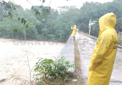 Frente frío 19 desbordó varios ríos en la entidad Frente frío 19 desbordó varios ríos en la entidad