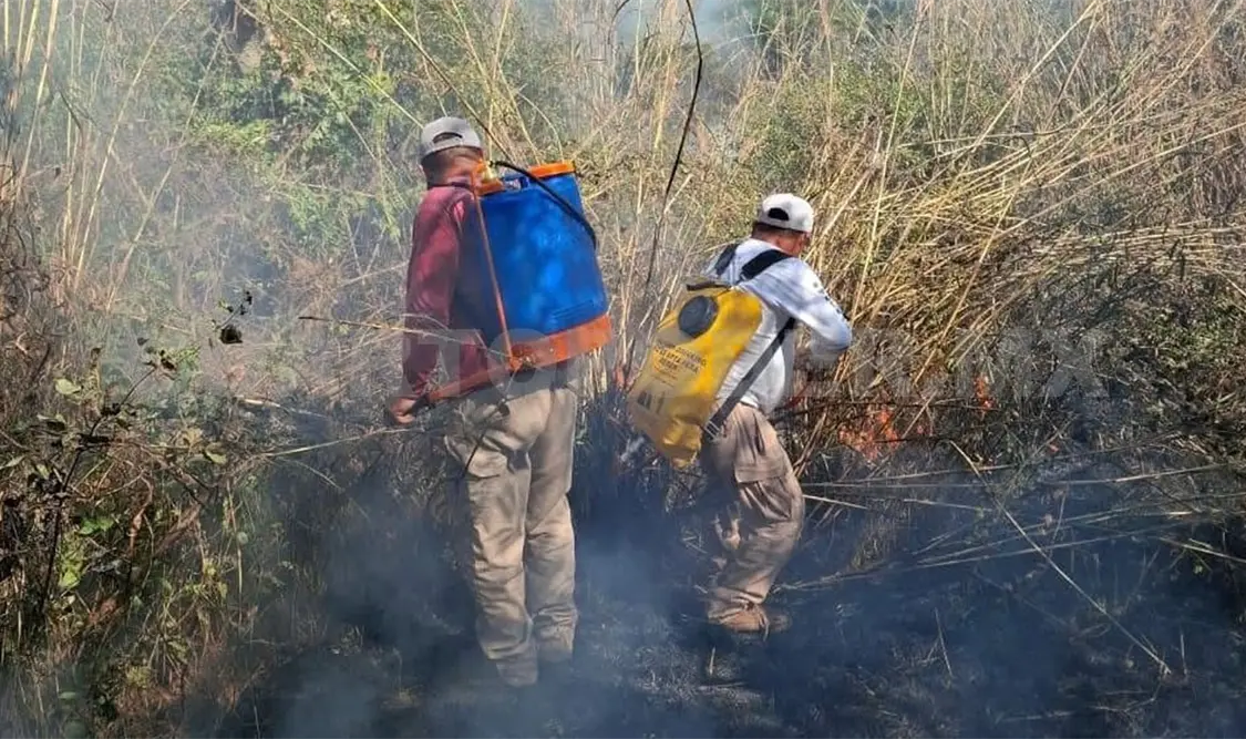 Reportan incendio por quema de basura