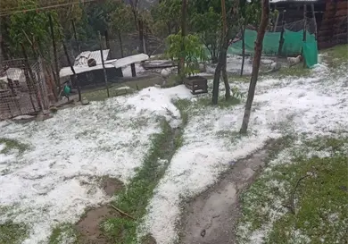 Granizada inusual en La Candelaria