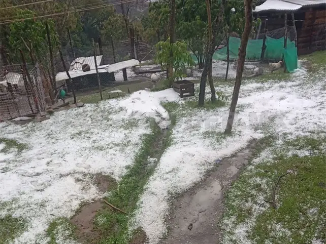 Granizada inusual en La Candelaria