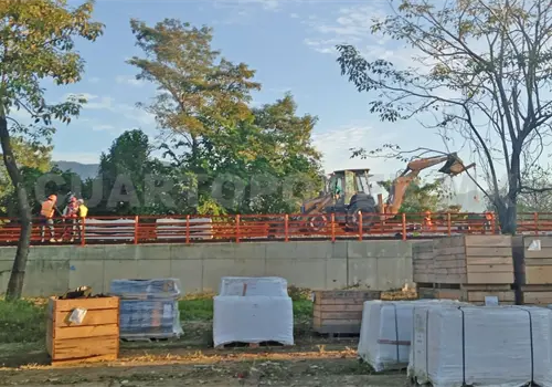 Paran construcci&oacute;n de tren por falta de pago a empleados