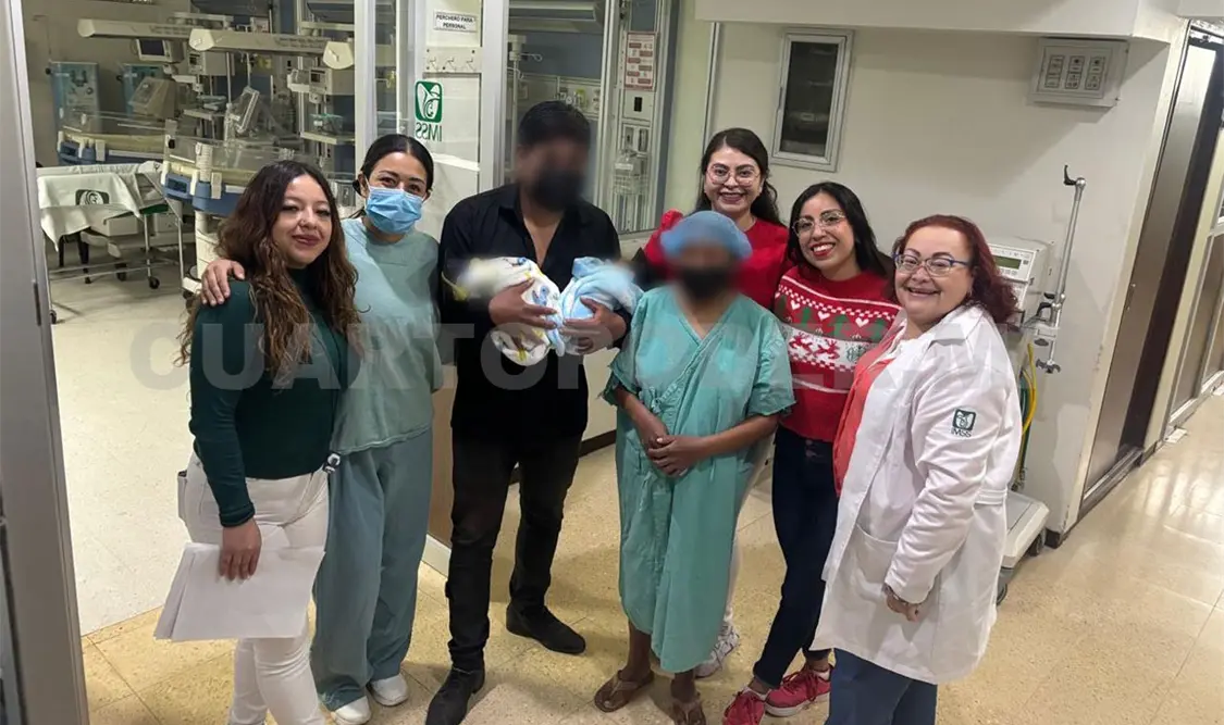 Los recién nacidos tuvieron una estancia hospitalaria de 36 días. Cortesía