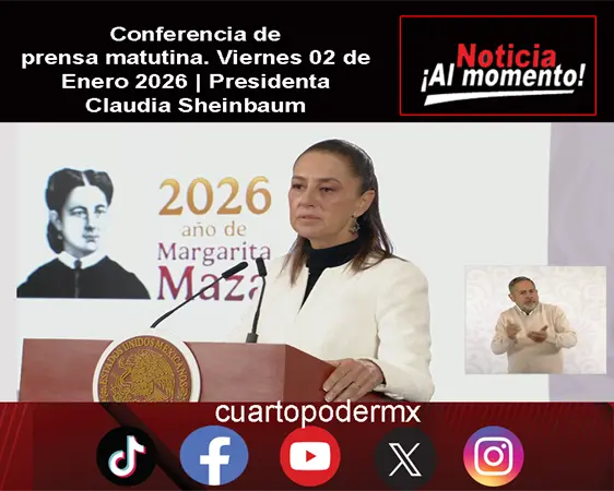 Conferencia de prensa matutina. Viernes 02 de Enero 2026 | Presidenta Claudia Sheinbaum