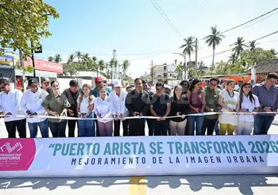 Inaugura obras de mejoramiento urbano en Puerto Arista