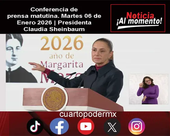 Conferencia de prensa matutina. Martes 06 de Enero 2026 | Presidenta Claudia Sheinbaum