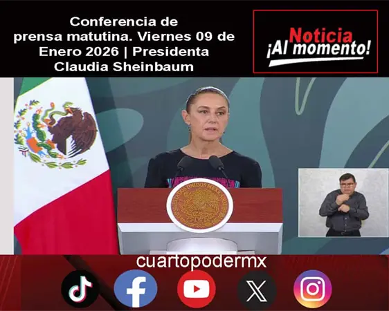 Conferencia de prensa matutina. Viernes 09 de Enero 2026 | Presidenta Claudia Sheinbaum