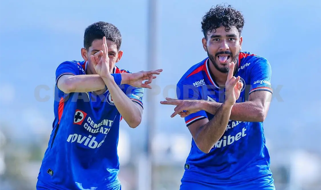 Samuel Espinosa González celebró su gol en su regreso a Cruz Azul Lagunas Sub-21. Cortesía