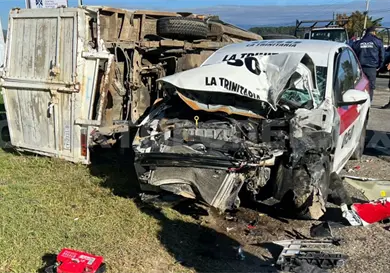 Encontronazo salda con seis lesionados
