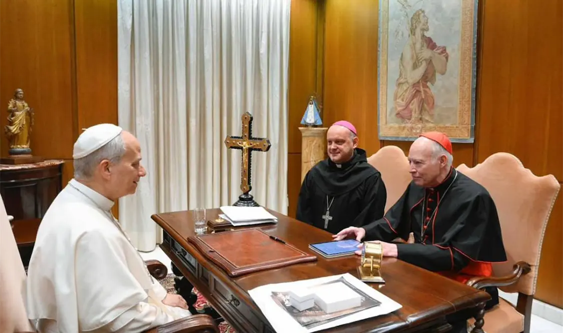Cardenal Aguiar Retes se reúne con el papa León XIV