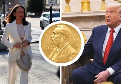 Entrega Corina Machado su Premio Nobel a Trump