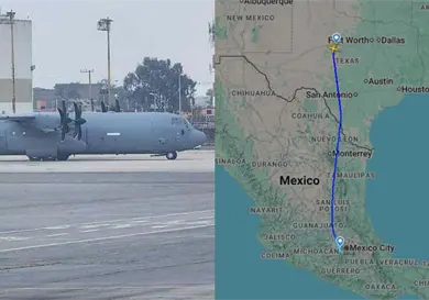 Viajaron marinos en avi&oacute;n militar de EE. UU. el domingo