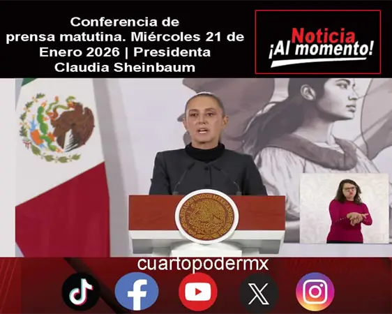 Conferencia de prensa matutina. Mi&eacute;rcoles 21 de Enero 2026 | Presidenta Claudia Sheinbaum