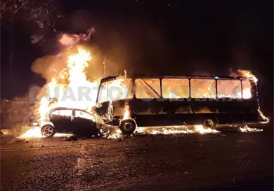 Tragedia en Tres Marías: encontronazo e incendio Tragedia en Tres Marías: encontronazo e incendio