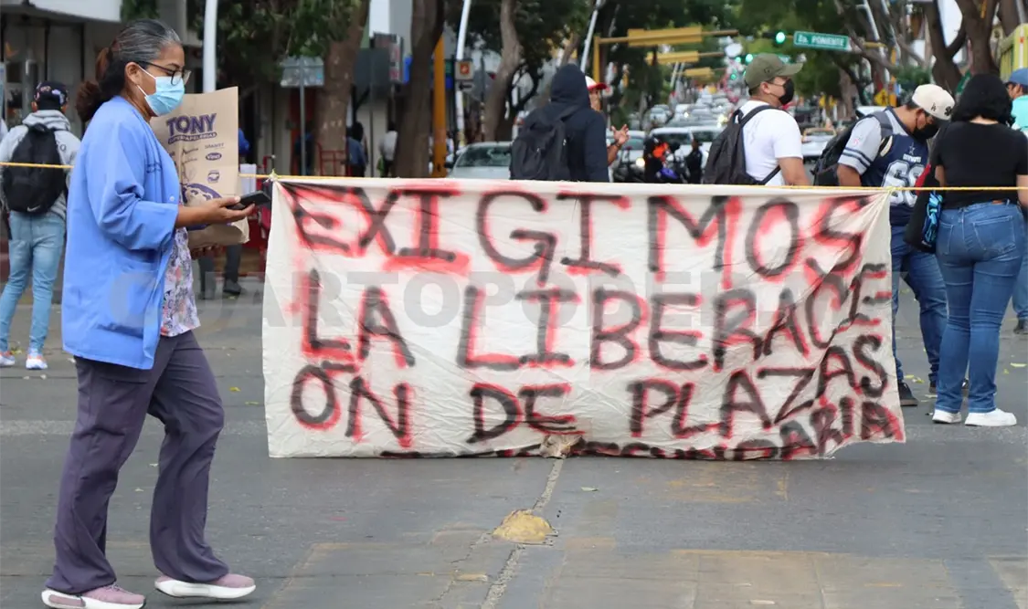 El bloqueo fue en el corazón de Tuxtla Gutiérrez. Diego Pérez / CP