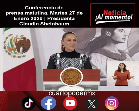 Conferencia de prensa matutina. Martes 27 de Enero 2026 | Presidenta Claudia Sheinbaum