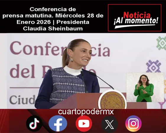 Conferencia de prensa matutina. Mi&eacute;rcoles 28 de Enero 2026 | Presidenta Claudia Sheinbaum