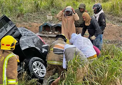 Enjambre los ataca tras sufrir accidente Enjambre los ataca tras sufrir accidente