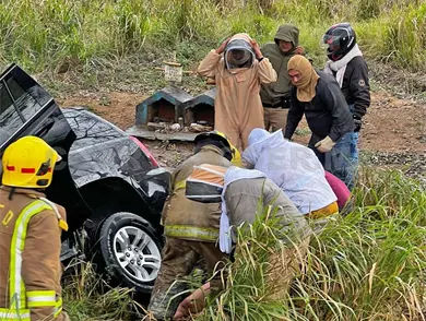 Enjambre los ataca tras sufrir accidente Enjambre los ataca tras sufrir accidente