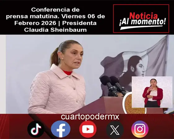 Conferencia de prensa matutina. Viernes 06 de Febrero 2026 | Presidenta Claudia Sheinbaum