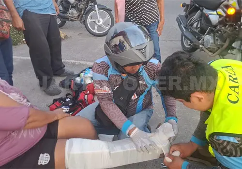 Al hospital, mujer que fue embestida por motocicleta