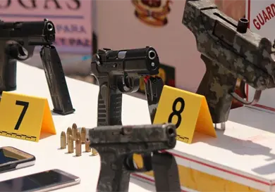 Alrededor de 78 % de armas aseguradas provienen de EUA