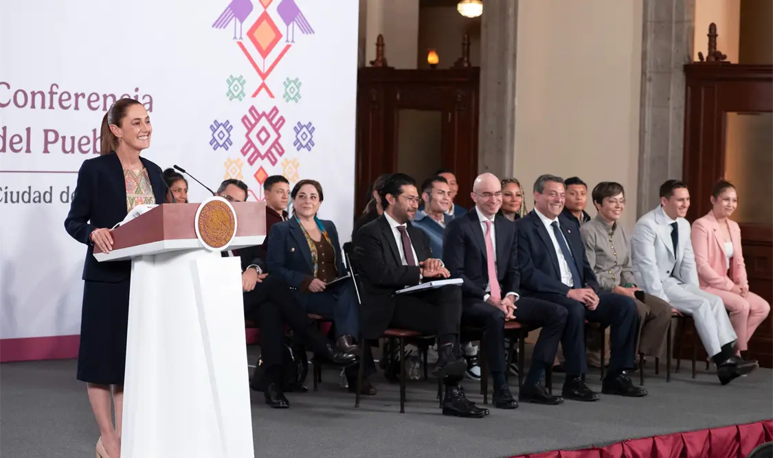 Sheinbaum presenta el programa Boxeando por la paz, donde boxeadores se incorporan a Jóvenes Construyendo el Futuro. Cortesía