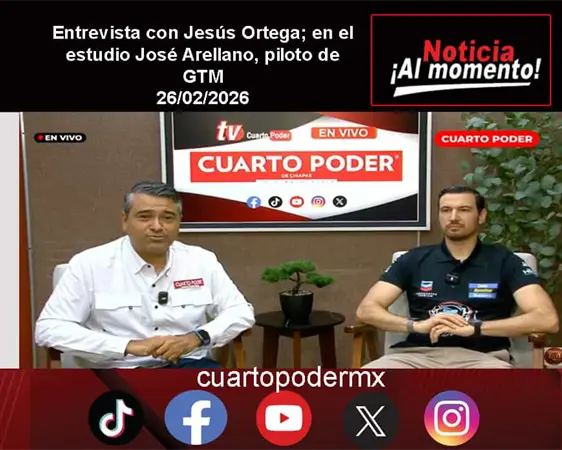 Entrevista con Jes&uacute;s Ortega; en el estudio Jos&eacute; Arellano, piloto de GTM