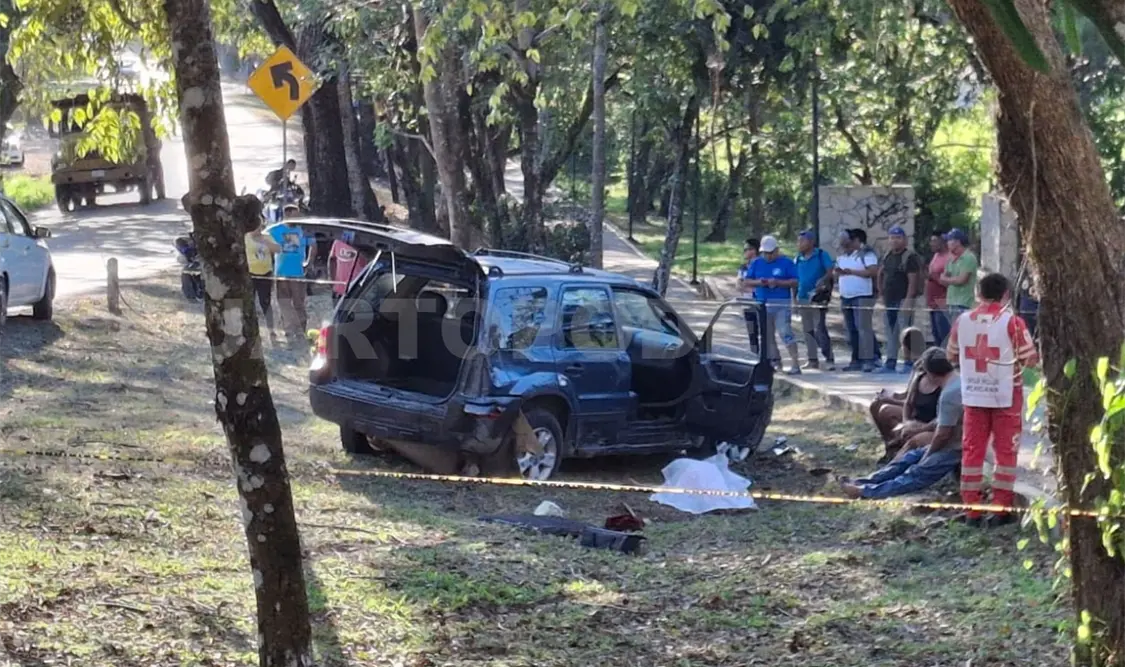 La camioneta se salió del camino cuando su conductor perdió el control del volante. Genaro Sánchez / CP