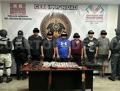 Detienen a 6 por armamento de uso exclusivo de fuerzas armadas Detienen a 6 por armamento de uso exclusivo de fuerzas armadas