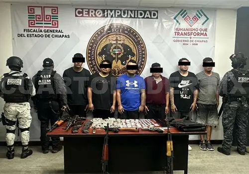 Detienen a 6 por armamento de uso exclusivo de fuerzas armadas