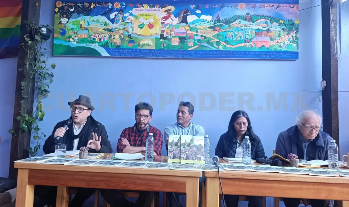 Aspecto de la presentación del libro titulado “Chicomuselo: La lucha por la vida y el territorio”. Elio Henríquez / CP