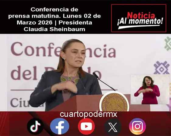 Conferencia de prensa matutina. Lunes 02 de Marzo 2026 | Presidenta Claudia Sheinbaum