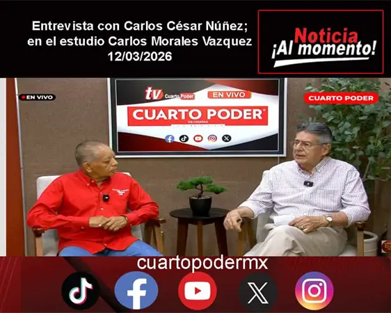 Entrevista con Carlos César Núñez; en el estudio Carlos Morales Vazquez