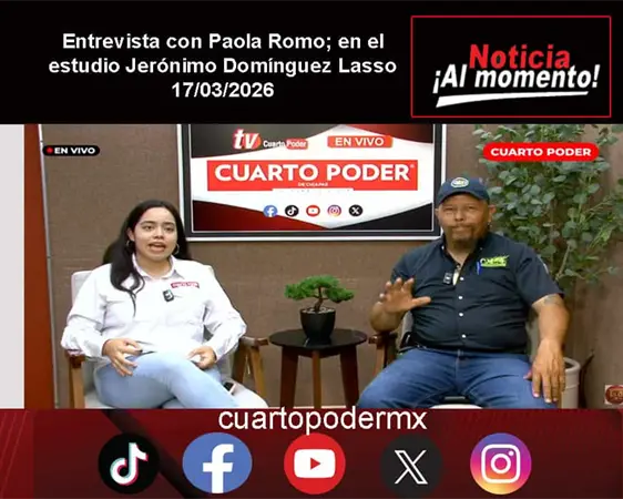 Entrevista con Paola Romo; en el estudio Jer&oacute;nimo Dom&iacute;nguez Lasso